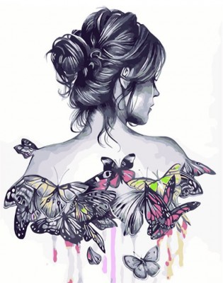 Malování podle čísel Dívka s motýly