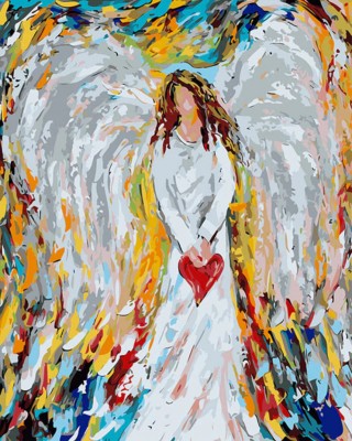 Malování podle čísel Anděl se srdcem