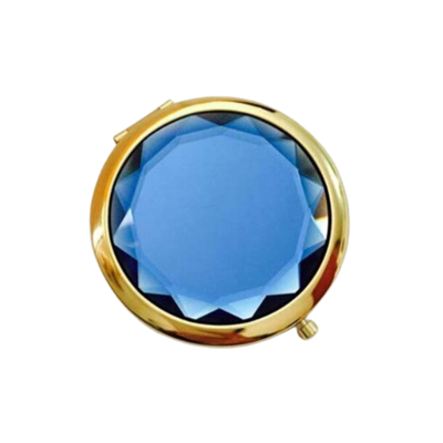 Kosmetické zrcátko Modrý krystal KZF29 Gold