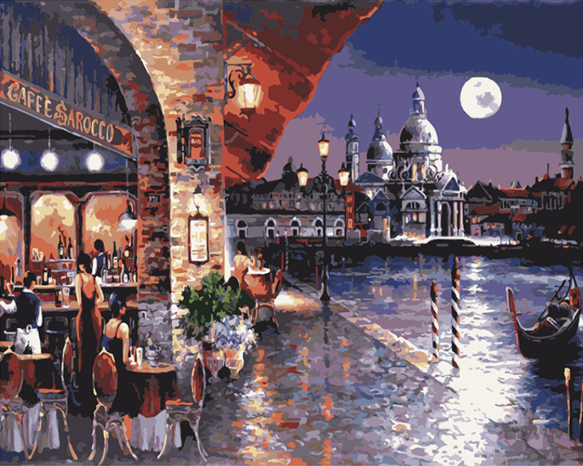 Malování podle čísel - Noční Benátky