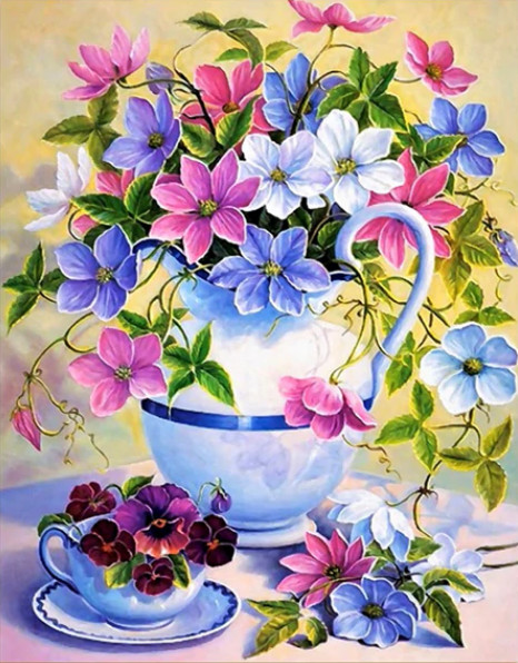 Amparo Miranda® Malování podle čísel Květy ve džbánu