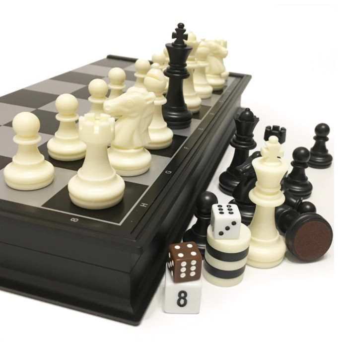 Amparo Miranda® Šachy 3v1 magnetické 32x32 cm