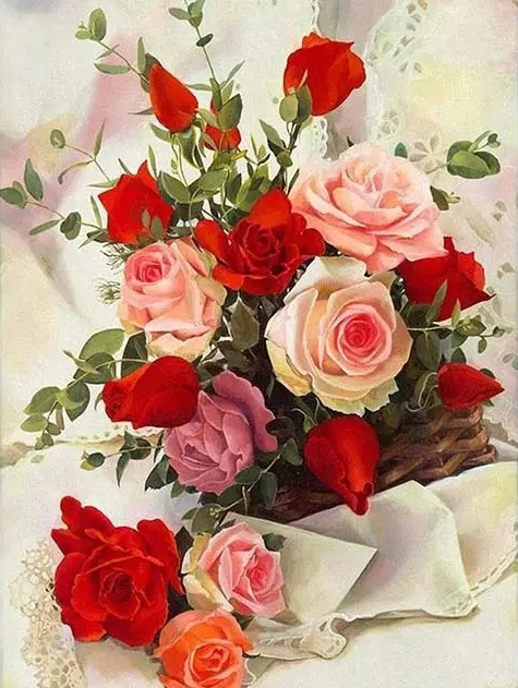 Amparo Miranda® Diamantové malování Růže v košíku