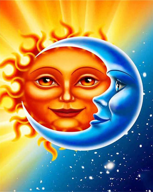 Amparo Miranda® Diamantový obrázek Měsíc a slunce AM483