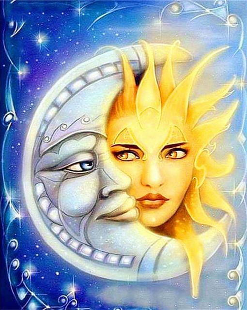 Amparo Miranda® Diamantový obrázek Měsíc a slunce AM570