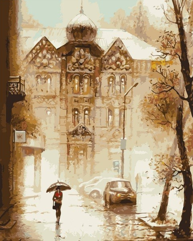 Malování podle čísel Deštivá ulice H6164