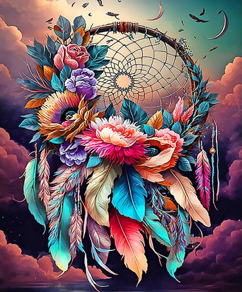 Amparo Miranda® Malování podle čísel Lapač snů s květy