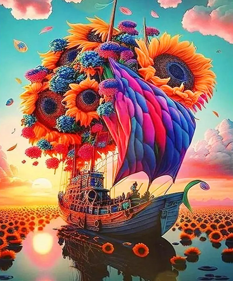 Amparo Miranda® Malování podle čísel Slunečnice na moři