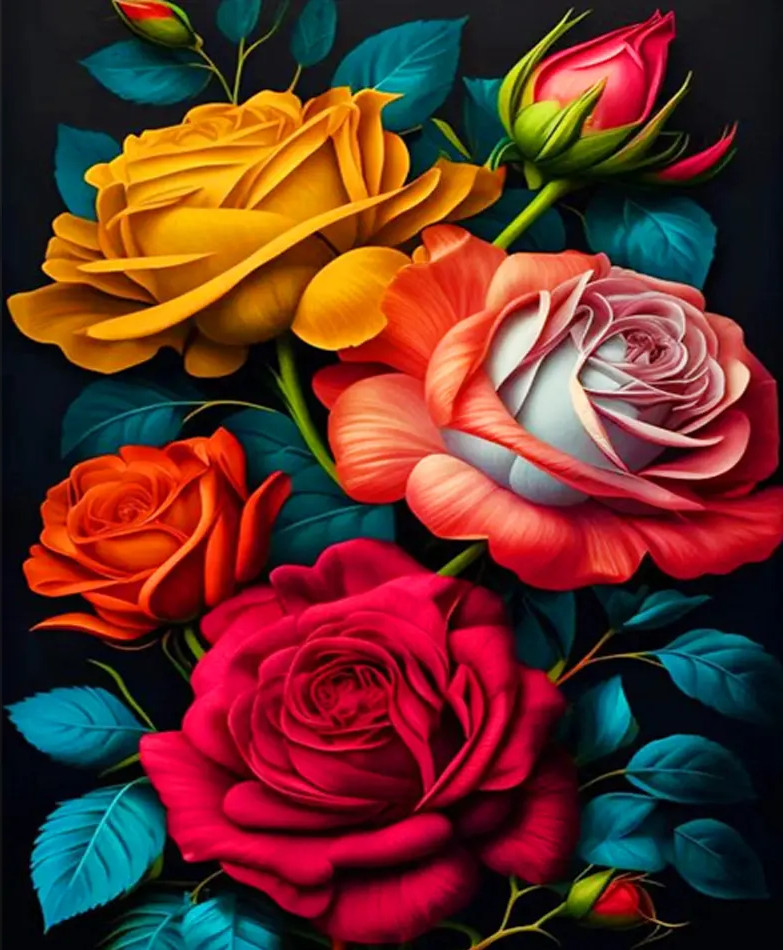 Amparo Miranda® Malování podle čísel Růže AM389