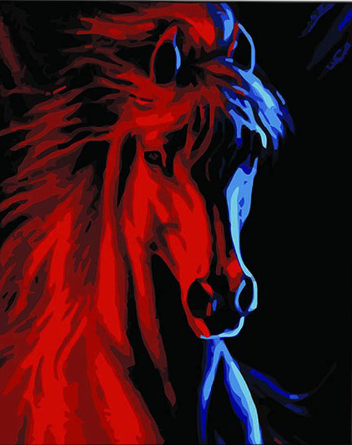 Malování podle čísel Ohnivý Kůň