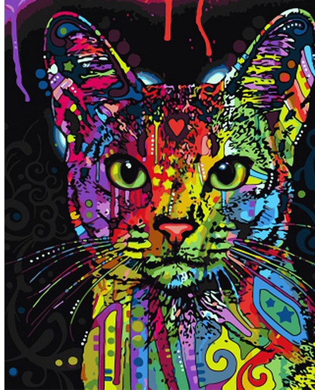 Amparo Miranda® Malování podle čísel Abstraktní kočka GX029