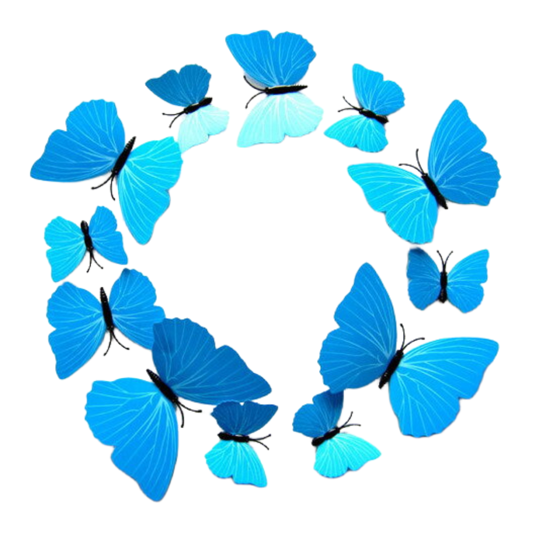 Amparo Miranda® Dekorace na stěnu Motýli světle modří