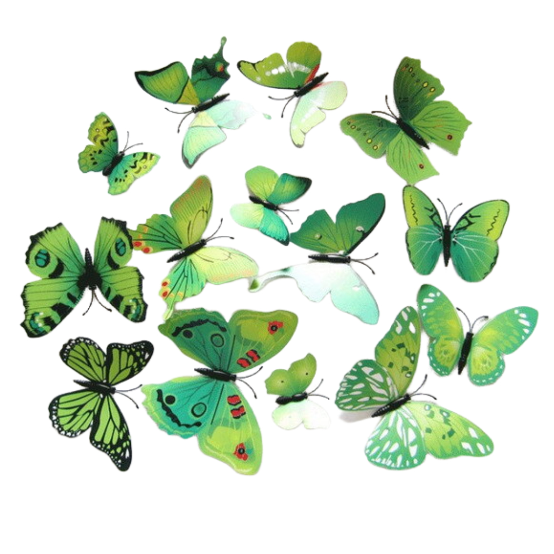 Amparo Miranda® Dekorace na stěnu Motýli M12 zelení