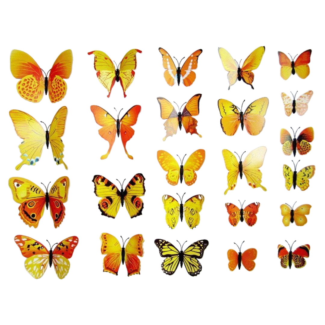 Amparo Miranda® Dekorace na zeď Motýli M12 žlutí