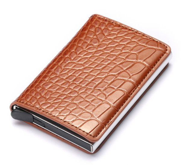 Pouzdro na karty a bankovky Cardslide Croco Light brown