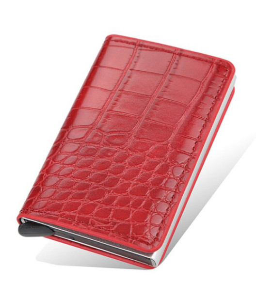 Pouzdro na karty a bankovky Cardslide Croco Red
