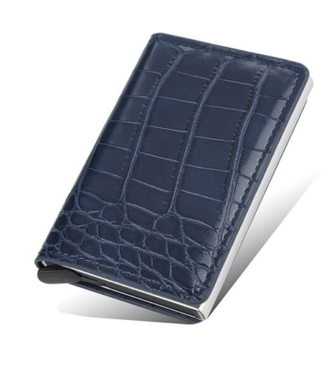 Pouzdro na karty a bankovky Cardslide Croco Blue