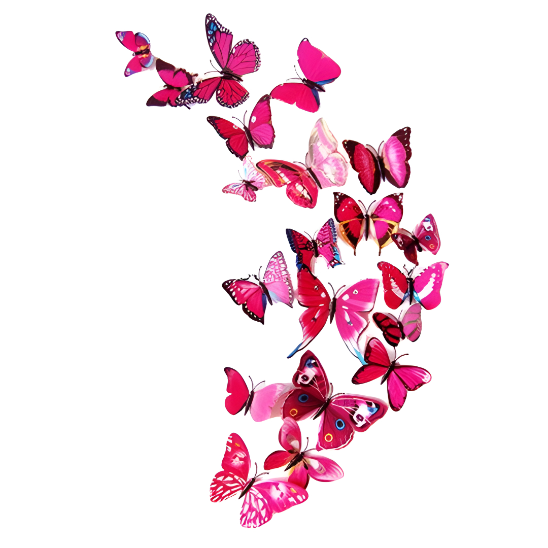 Amparo Miranda® Dekorace na zeď motýli červeno-růžová