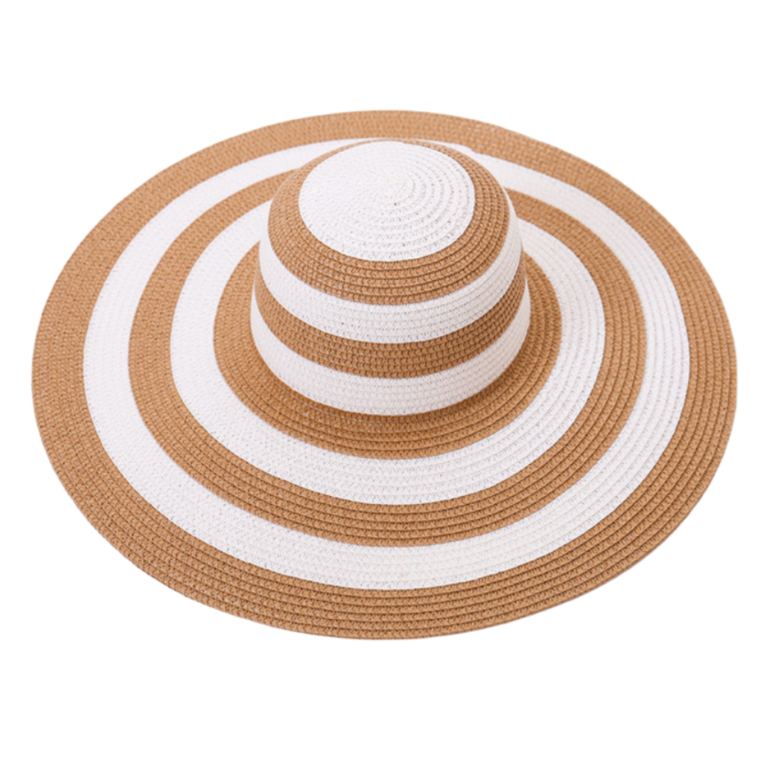Amparo Miranda® Dámský klobouk pruhovaný, Barva klobouku hnědo-bílá