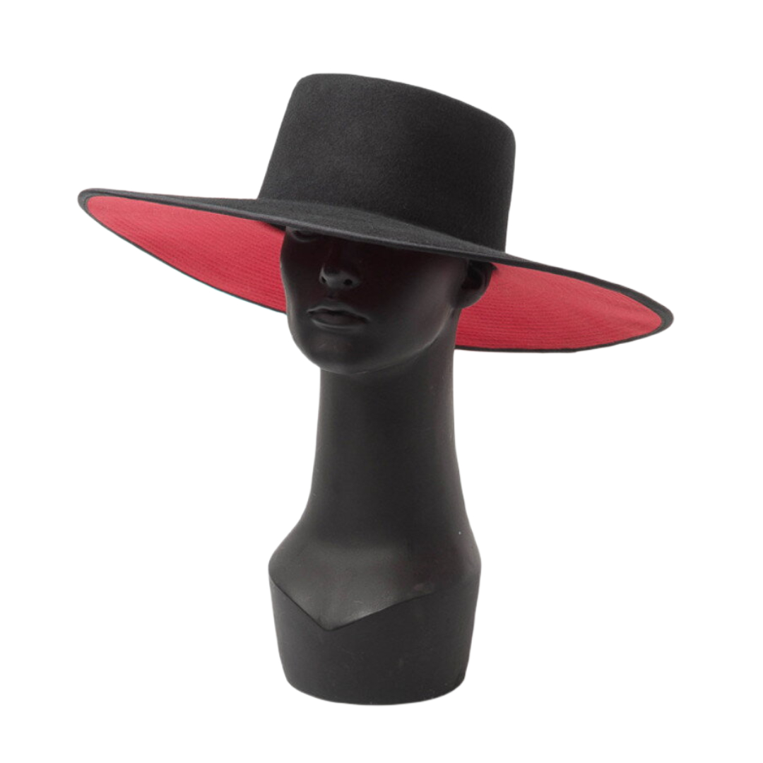 Amparo Miranda® Španělský dámský klobouk Černo-červený