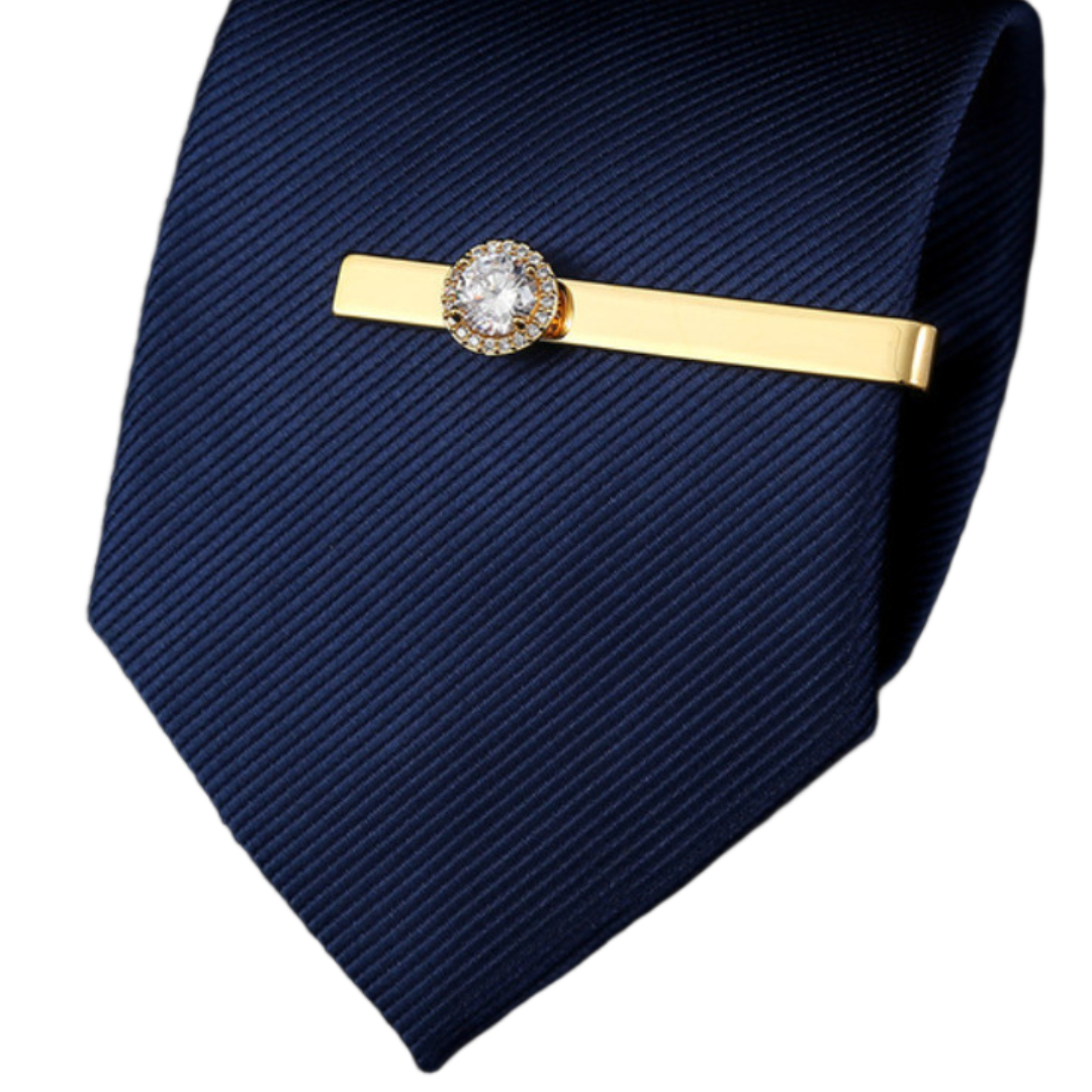 Amparo Miranda® Spona na kravatu Crystal KS608, Barva zlatá-čirá