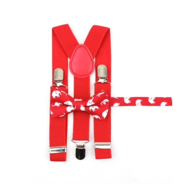 Dětský set motýlek a kšandy Miranda H003 Red
