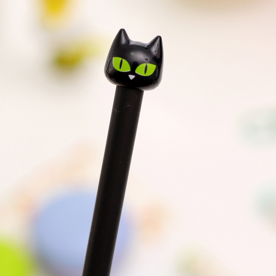 Amparo Miranda® Kuličkové pero Černá kočička, Barva zelené oči