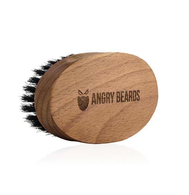 Kartáč na vousy od Angry Beards - buk a kančí štětiny