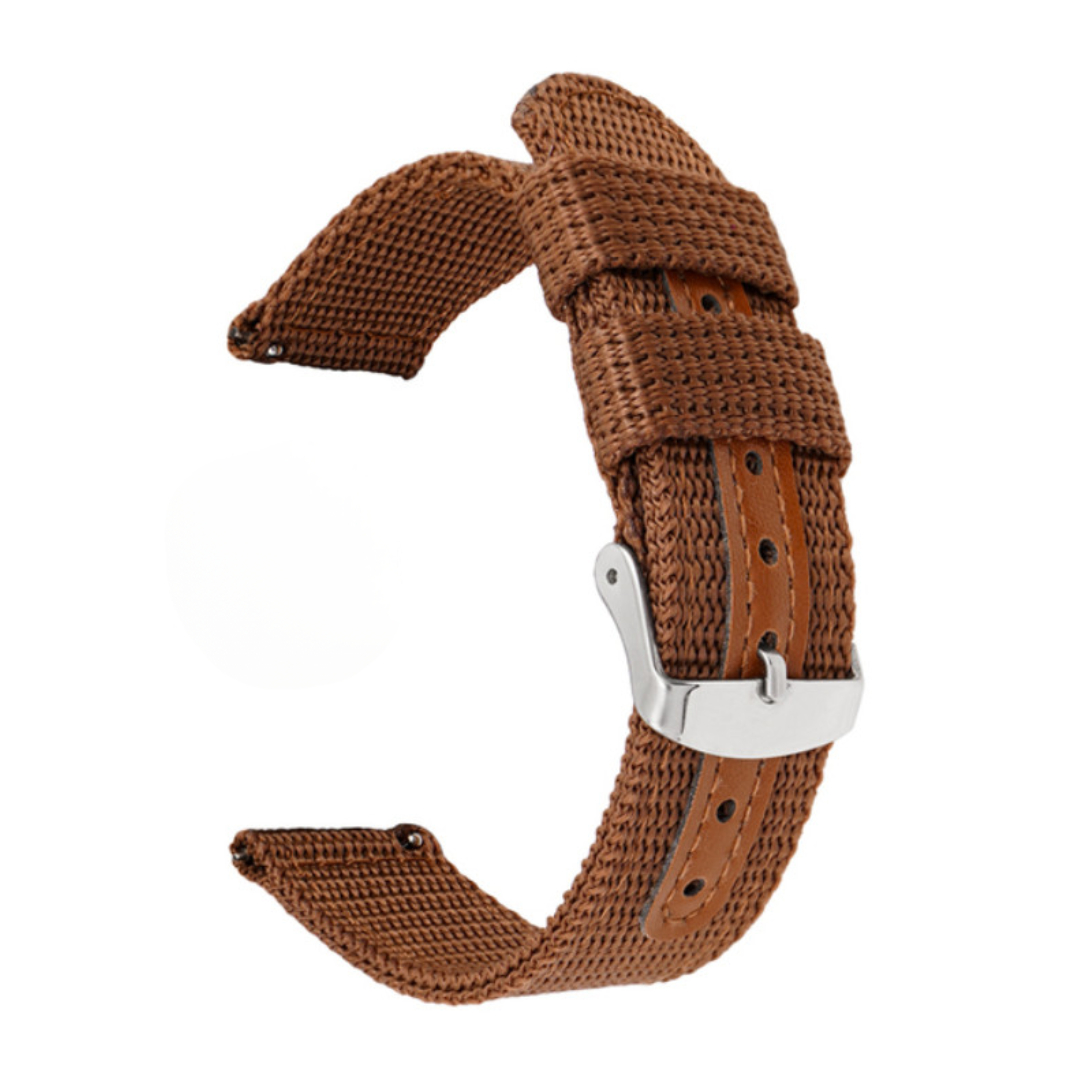 Amparo Miranda® Řemínek na hodinky Military GT2 hnědý, Šířka řemínku 24 mm
