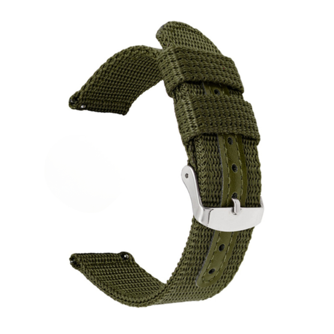 Amparo Miranda® Řemínek na hodinky Military GT2 zelený, Šířka řemínku 24 mm