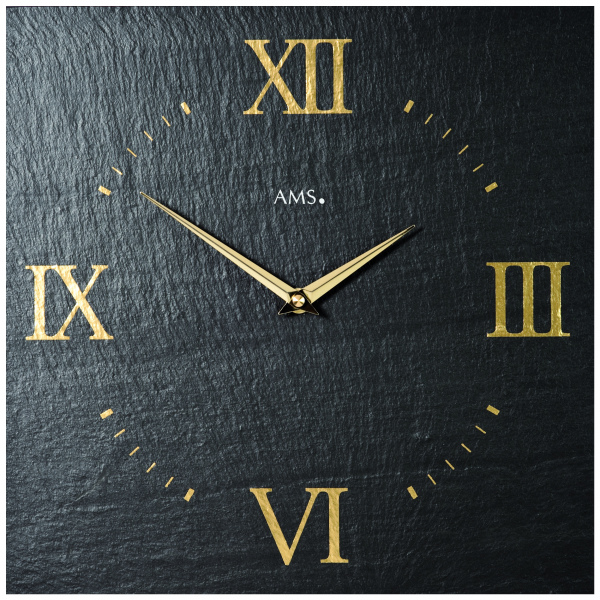 Designové nástěnné hodiny AMS 9517 z přírodní břidlice