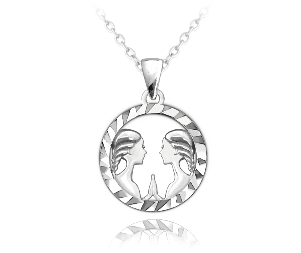 Minet Stříbrný náhrdelník Zodiac JMAS940, Znamení zvěrokruhu Blíženci