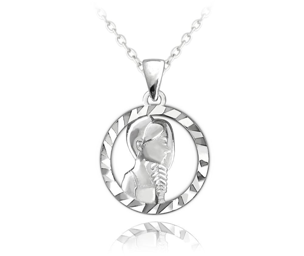 Minet Stříbrný náhrdelník Zodiac JMAS940, Znamení zvěrokruhu Panna