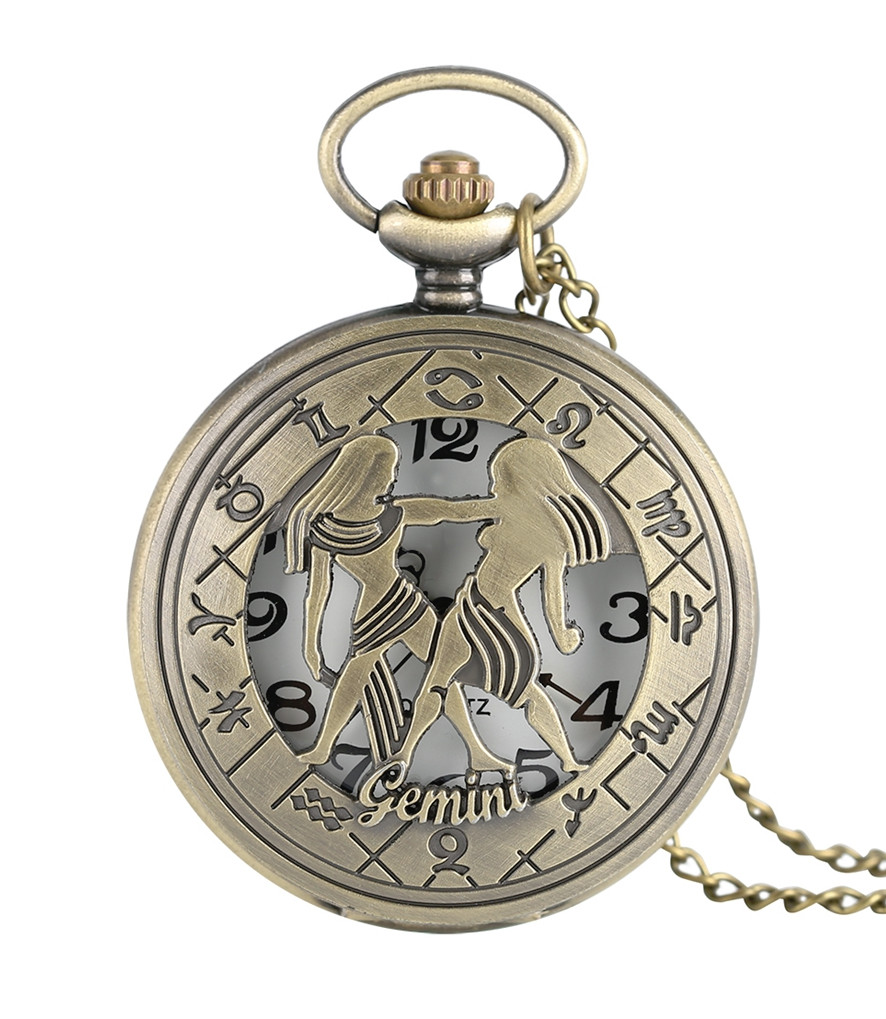 Amparo Miranda® Kapesní hodinky se znamením zvěrokruhu P1090, Znamení zvěrokruhu Blíženci