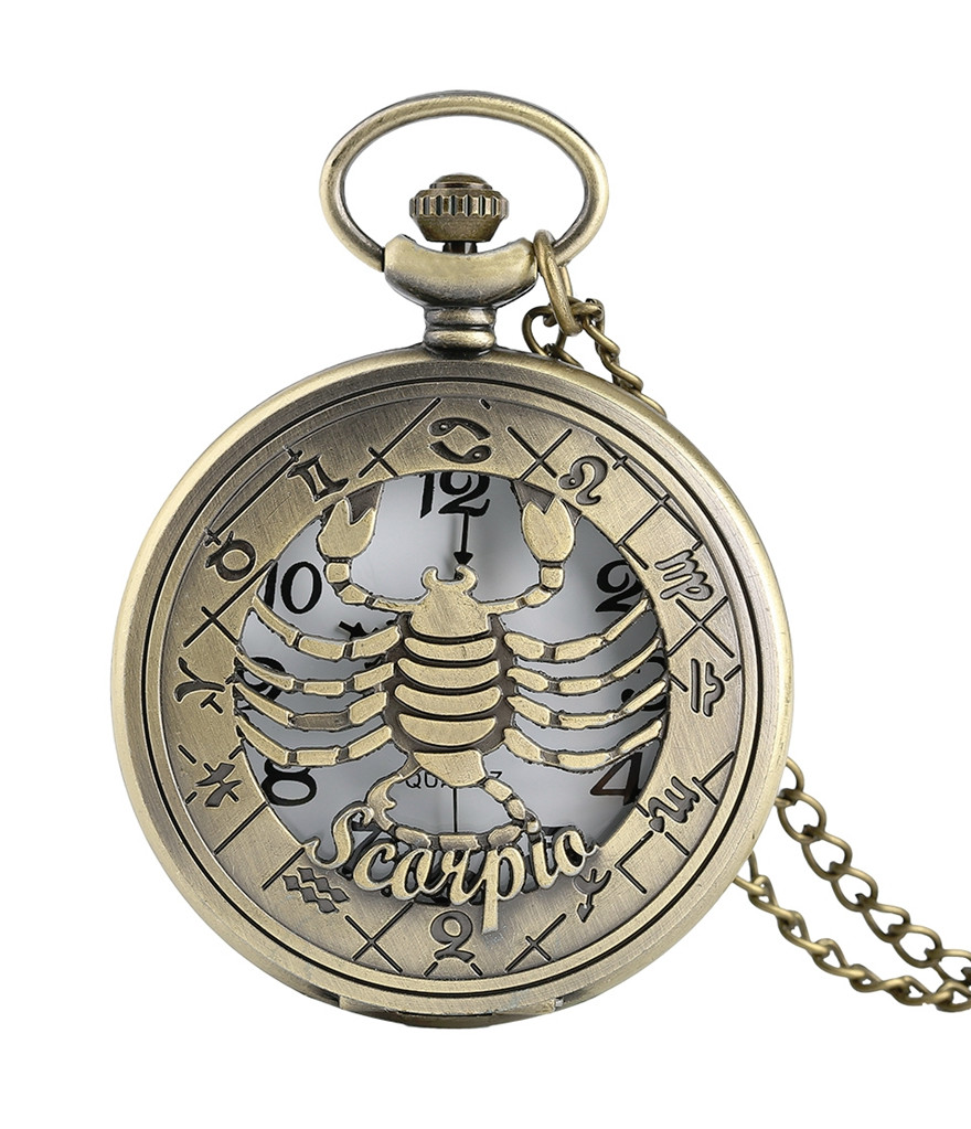 Amparo Miranda® Kapesní hodinky se znamením zvěrokruhu P1090, Znamení zvěrokruhu Štír