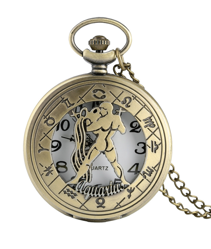 Amparo Miranda® Kapesní hodinky se znamením zvěrokruhu P1090, Znamení zvěrokruhu Vodnář