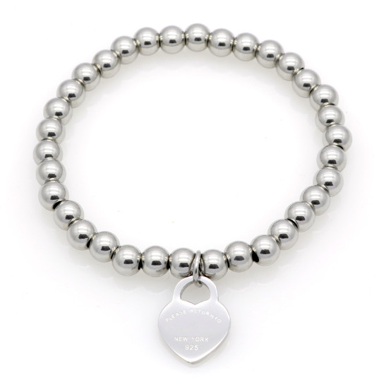 Amparo Miranda® Náramek Forever Love silver, Velikost perel 4 mm, Délka 20 cm