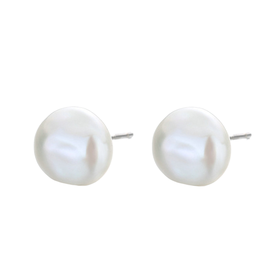 Náušnice s bílou perlou