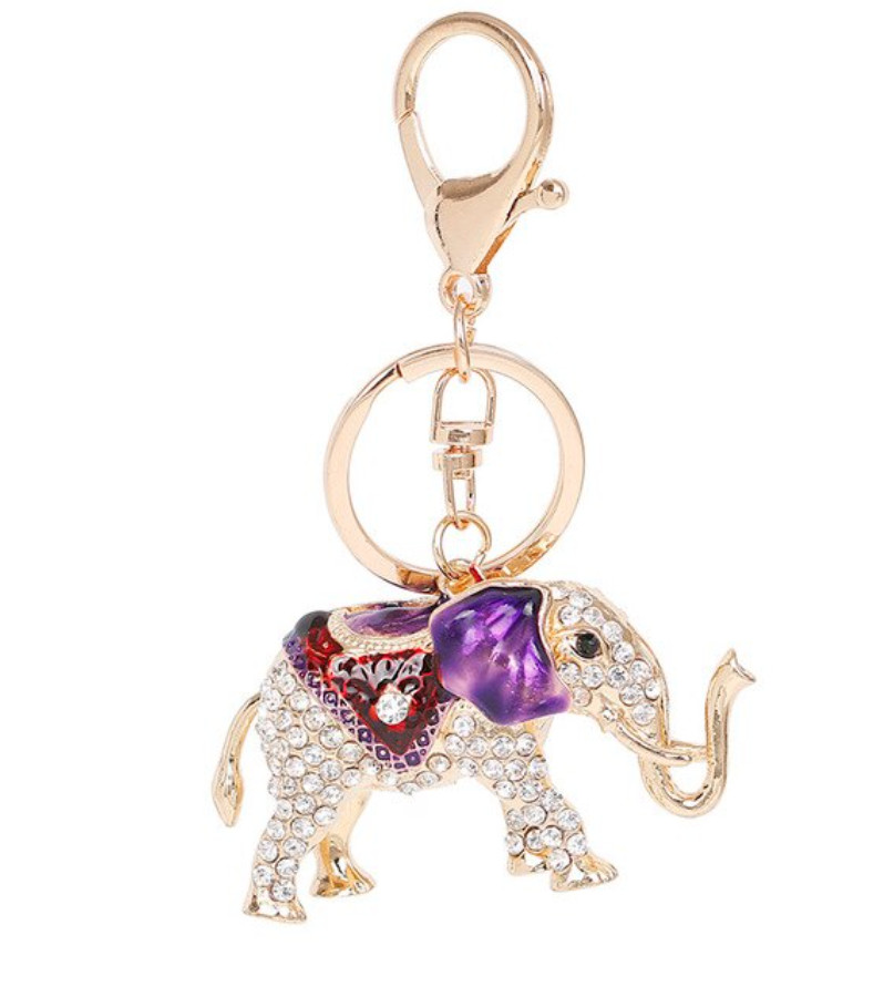 Amparo Miranda® Přívěsek na klíče a kabelku Slon s krystaly růžový