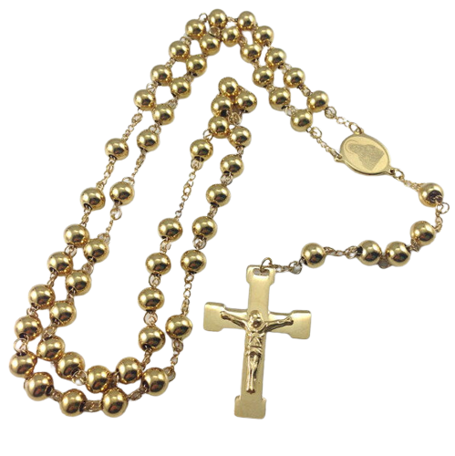 Amparo Miranda® Ocelový růženec L003 Gold Rosary
