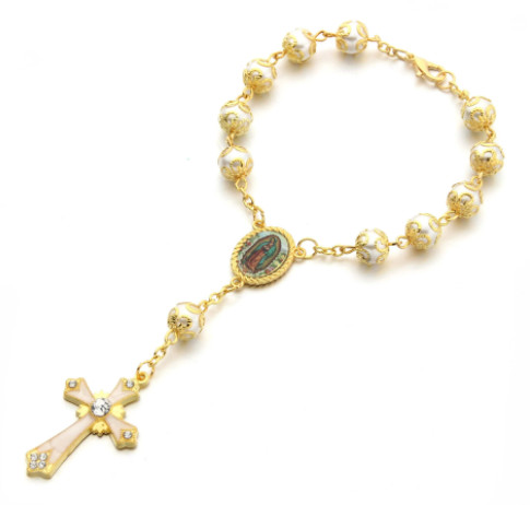Amparo Miranda® Náramek perlový růženec YL014 Gold-White