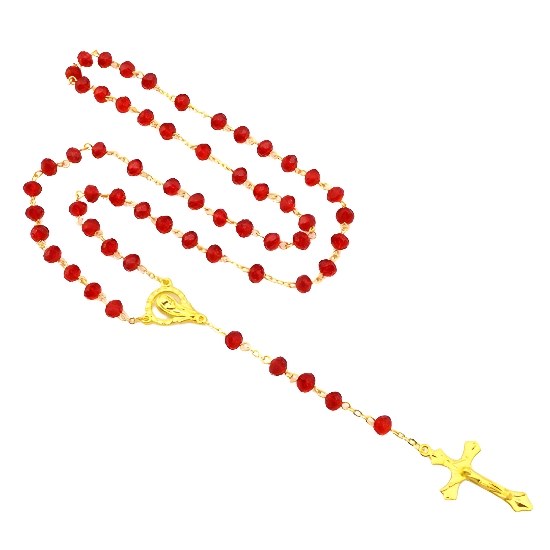Miranda Růženec se skleněnými perlami CR026 červený