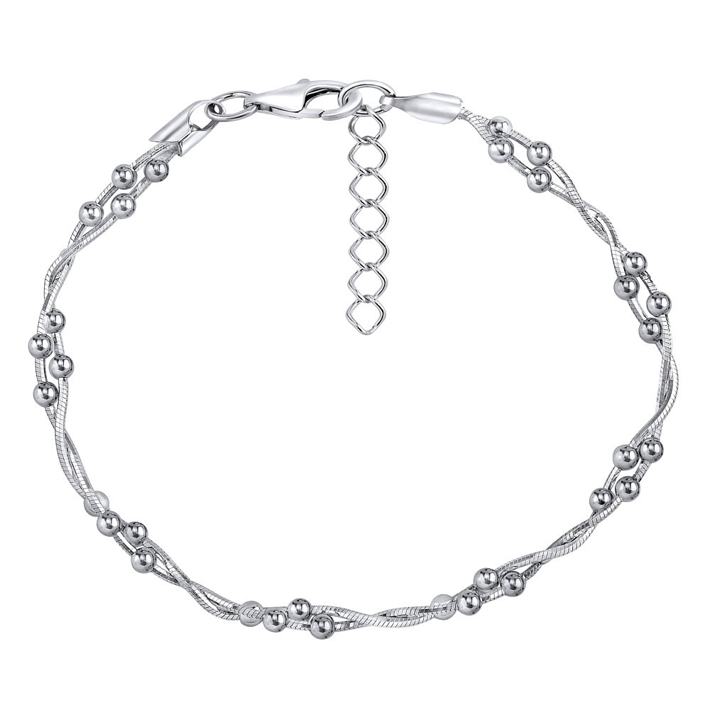 Stříbrný proplétaný náramek pro ženy Calesia 17+3 cm