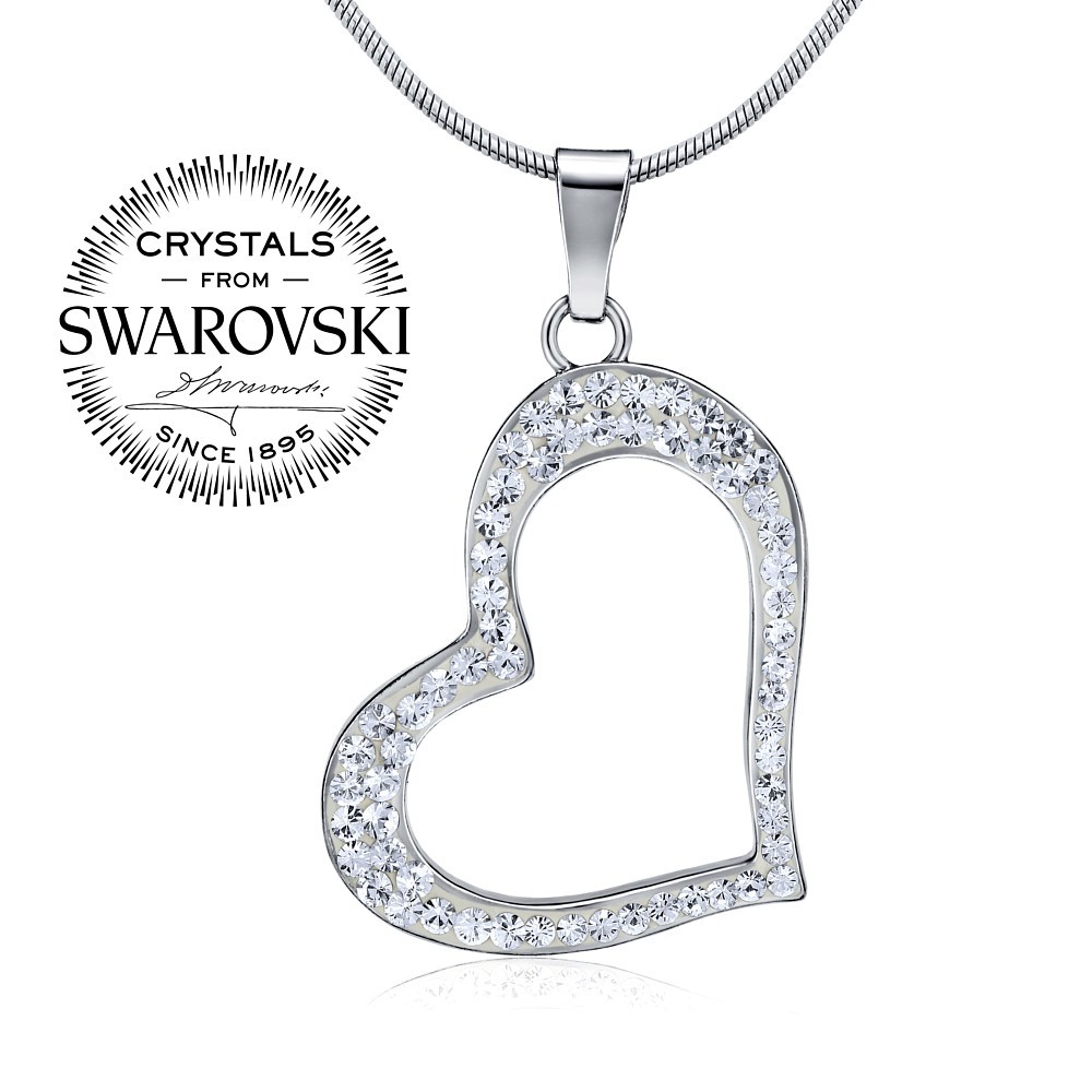 Silvego Stříbrný přívěsek srdce se Swarovski® Crystals B16086