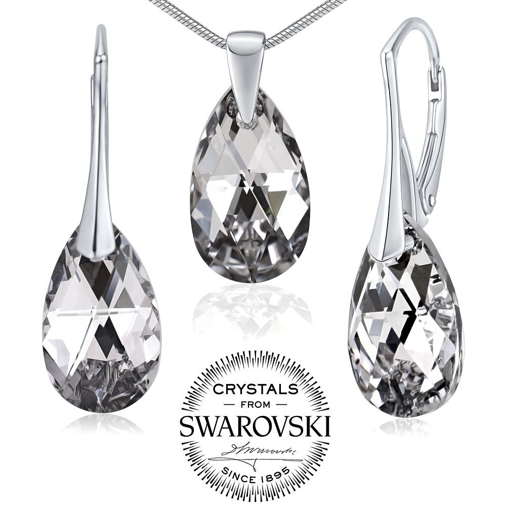 Stříbrný set se Swarovski® Crystals kapka Argent LSW181