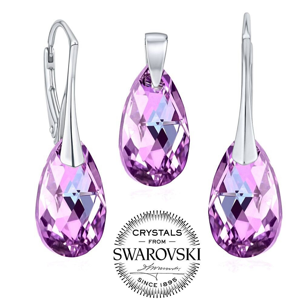 Stříbrný set se Swarovski® Crystals kapka Vitrail Light LSW182S