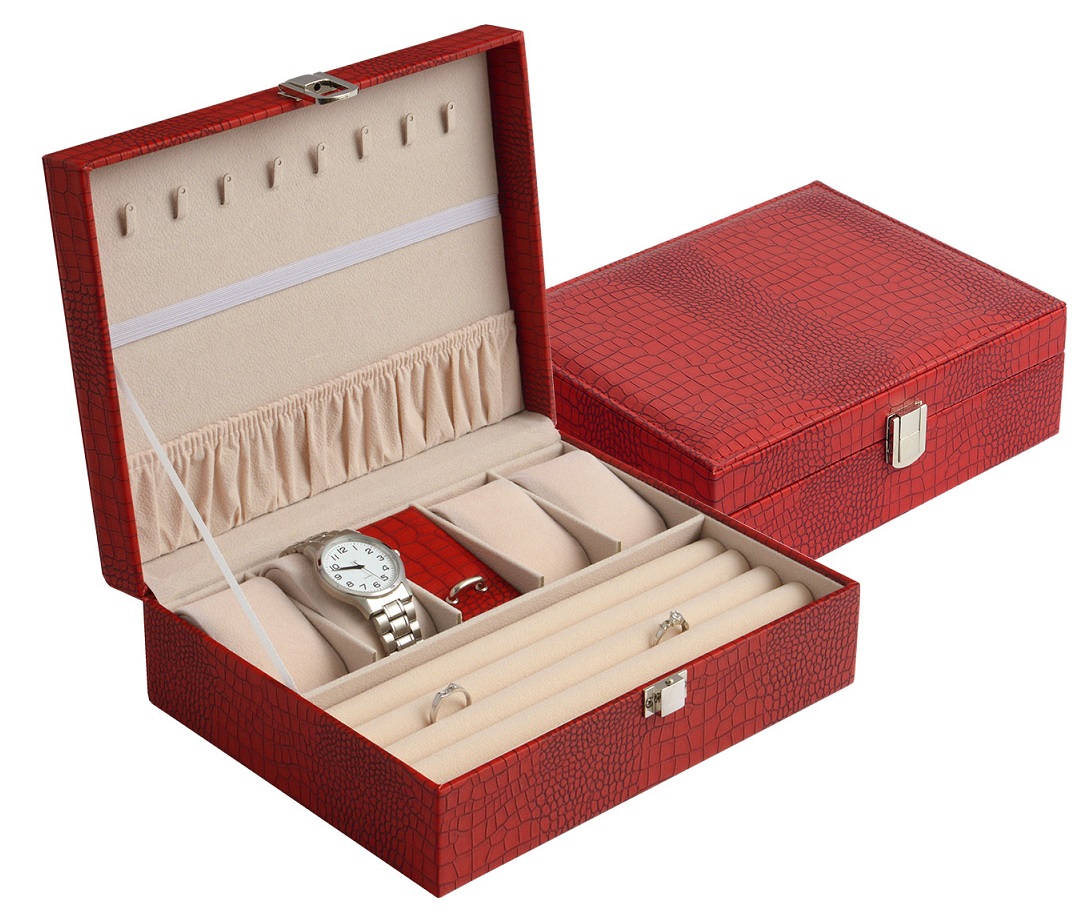 Šperkovnice-box na hodinky JK Box červená SP-685-A7