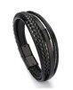 Náramek z kůže Leather SL007 Black 