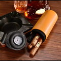 Kožený humidor na doutníky cestovní Yellow
