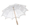 Dekorativní Mini Slunečník krajkový Flower S624 bílý